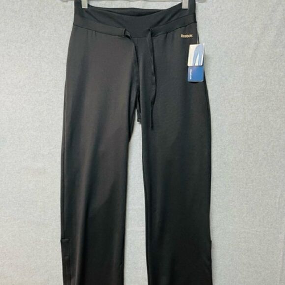 Reebok Women's Regular Fit Vibe Tech Pants Black Size S NWT New with Tags Draw S - Picture 1 of 7